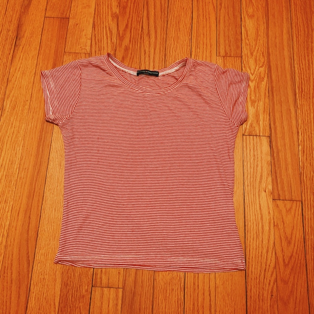 Red and white striped crop top